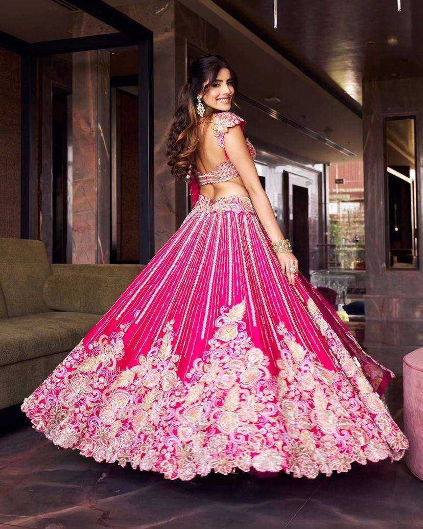 YNF FAUX GEORGETTE RIN108 1631-C LEHENGAS WHOLESALE DESIGNER CELEBRITY EMBROIDERED LEHENGAS MANUFACTURER