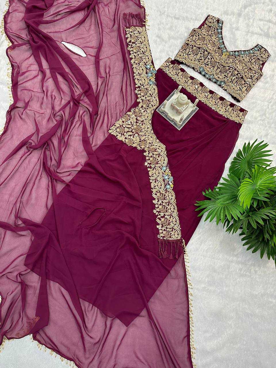 YNF GEORGETTE RST-1031 SUITS & DRESSES WHOLESALE INDO WESTERN DRESSES MANUFACTURER