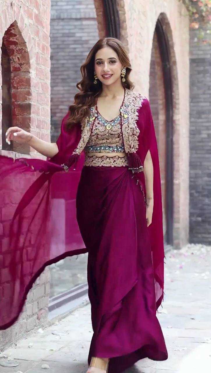 YNF GEORGETTE RST-1031 SUITS & DRESSES WHOLESALE INDO WESTERN DRESSES MANUFACTURER