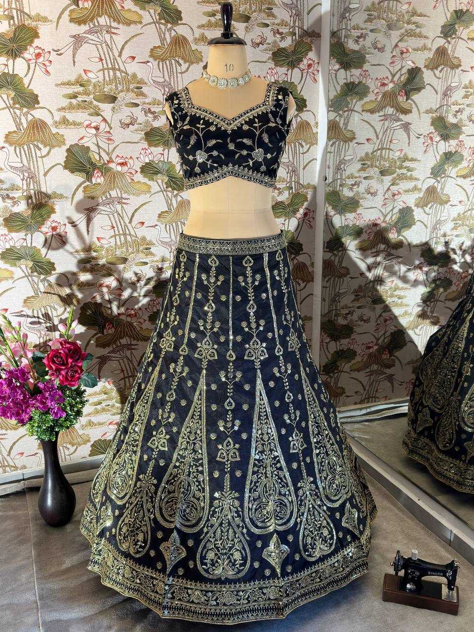 YNF GEORGETTE VDD 5024-B LEHENGAS WHOLESALE DESIGNER CELEBRITY EMBROIDERED LEHENGAS MANUFACTURER