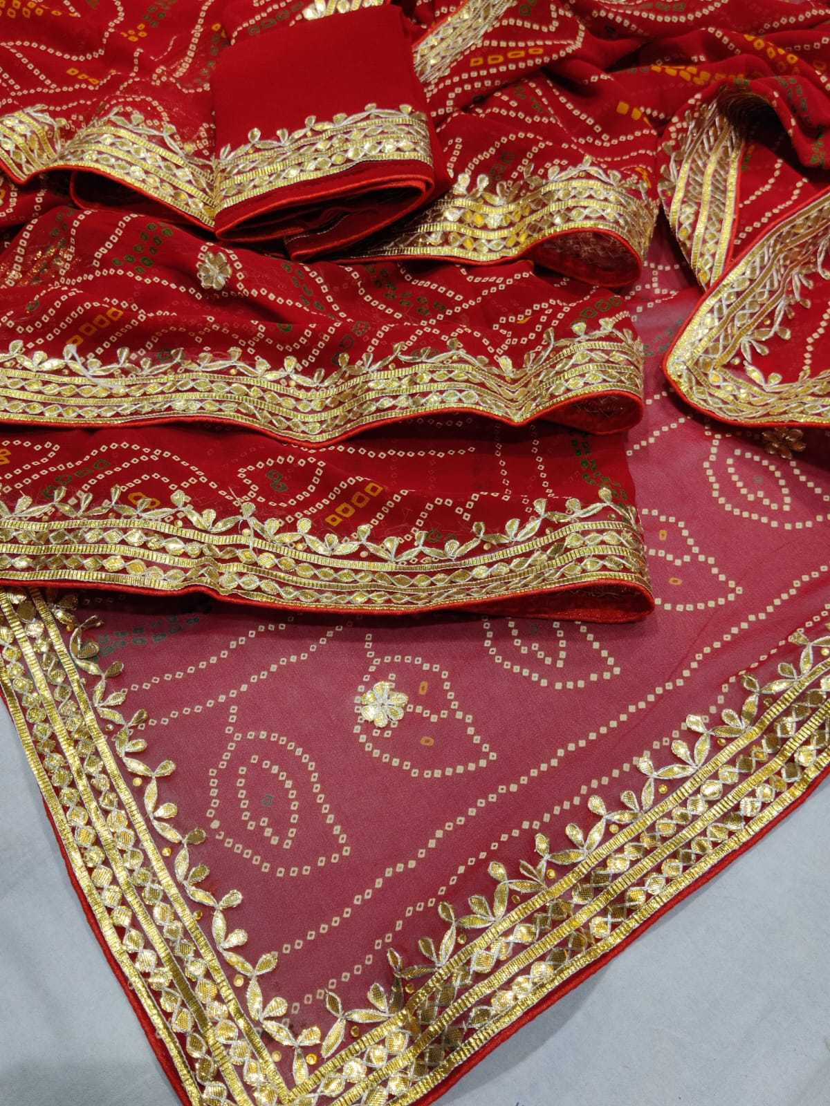 YNF PURE JORHAT NSD 36 SAREES WHOLESALE GOTA PATTI BANDHANI RAJASTHANI SAREES MANUFACTURER