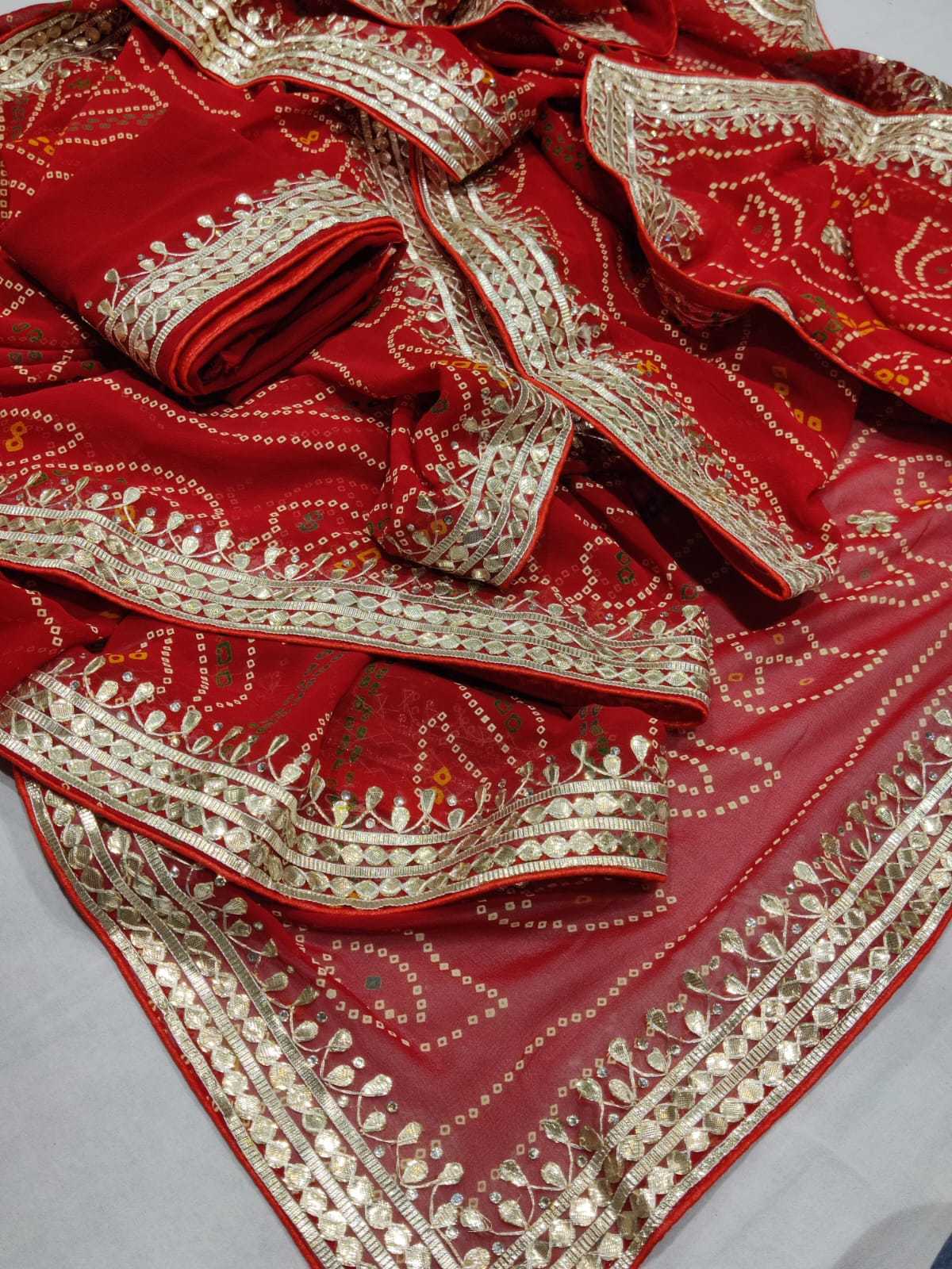 YNF PURE JORHAT NSD 36 SAREES WHOLESALE GOTA PATTI BANDHANI RAJASTHANI SAREES MANUFACTURER