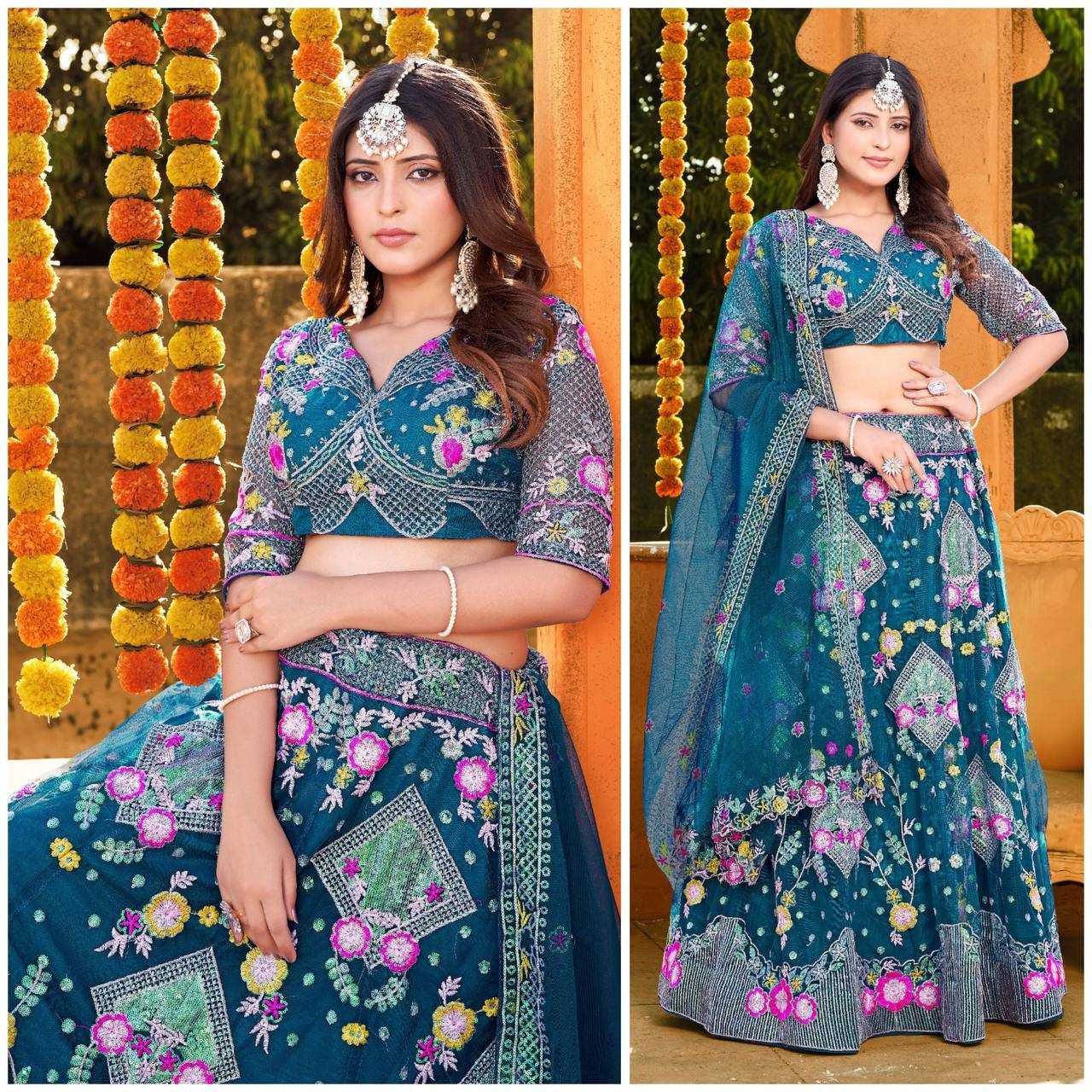 YNF BUTTERFLY NET RIN108 1541 LEHENGA WHOLESALE WEDDING, EMBROIDRY,NET FANCY LEHENGA MANUFACTURER