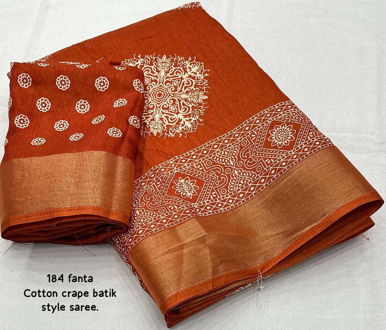 YNF COTTON KESH118 184 SAREES WHOLESALE PRINTED COTTON LINEN BATIK ZARI BORDER SAREES MANUFACTURER