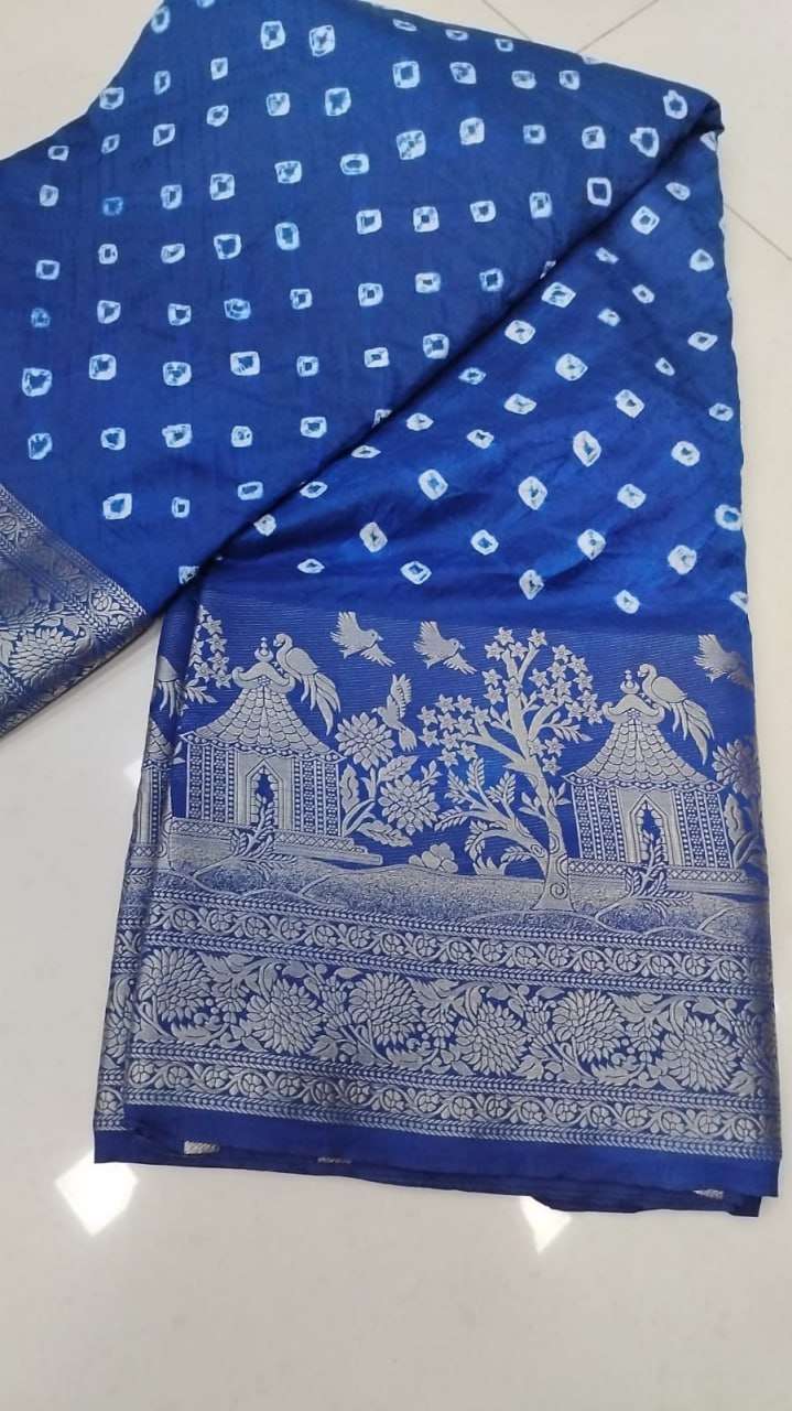 YNF KANJIVARAM SILK RIN144 SUVARNA-3 SAREES WHOLESALE PRINTED BANDHANI BANDHEJ KANJIPURAM ZARI BORDER SAREES MANUFACTURER