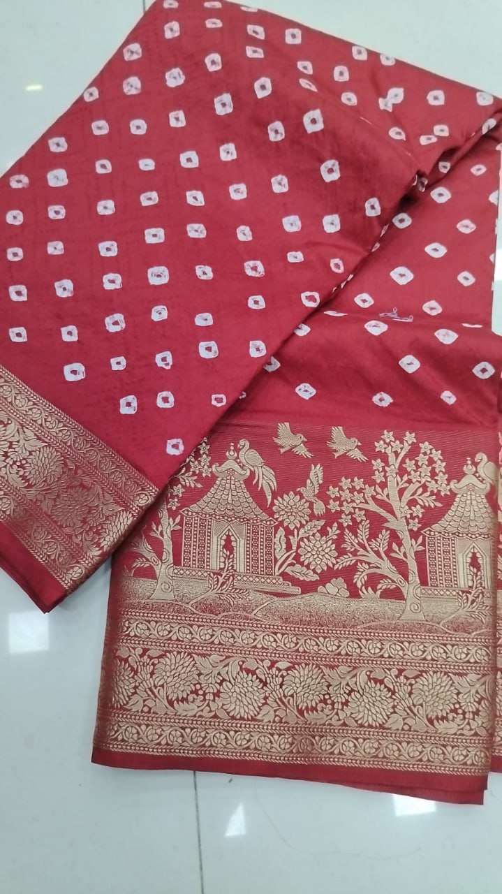 YNF KANJIVARAM SILK RIN144 SUVARNA-3 SAREES WHOLESALE PRINTED BANDHANI BANDHEJ KANJIPURAM ZARI BORDER SAREES MANUFACTURER