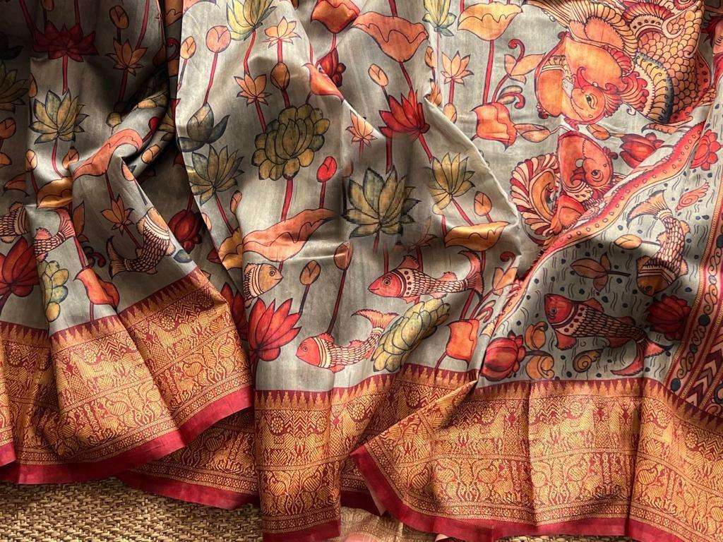 YNF LINEN KESH101 ANT122 SAREES WHOLESALE PRINTED LADIES KALAMKARI SAREES MANUFACTURER