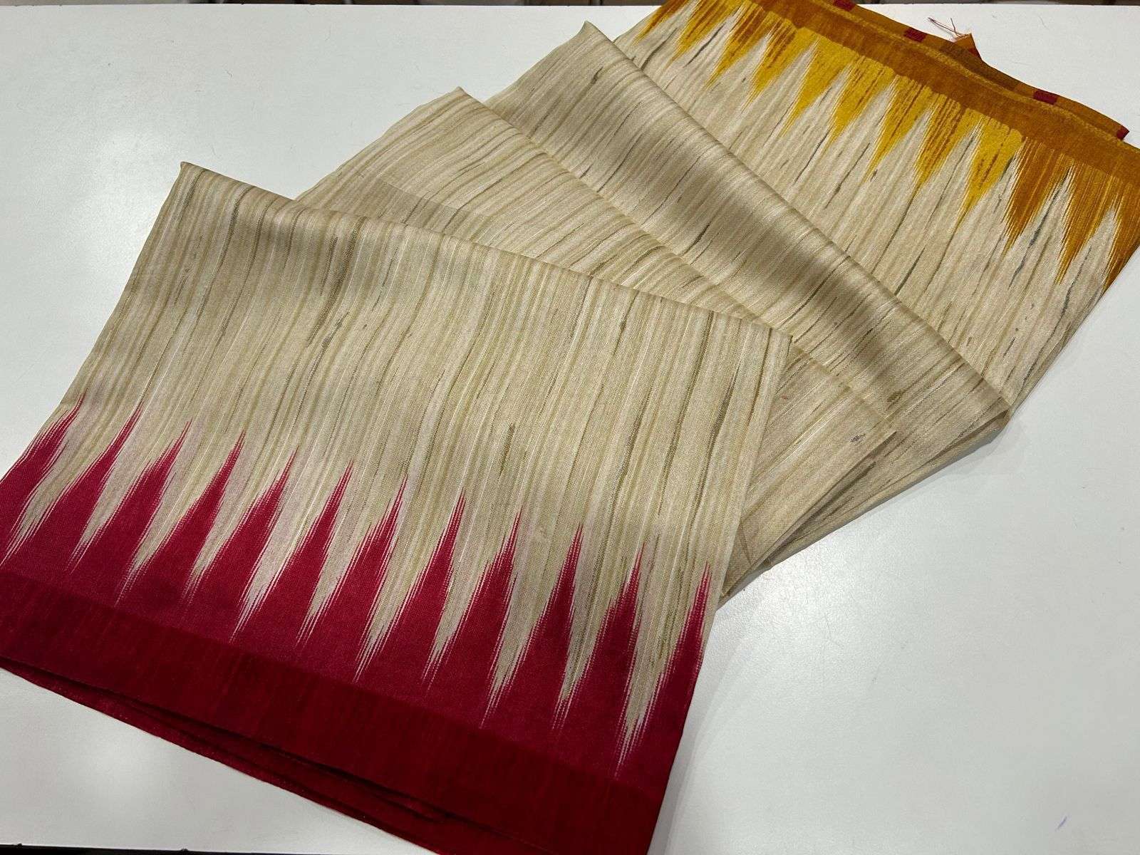 YNF TUSSAR SILK KESH101 ANT44 SILK SAREES WHOLESALE TUSSAR SILK IKAT PRINTED SILK SAREES MANUFACTURER