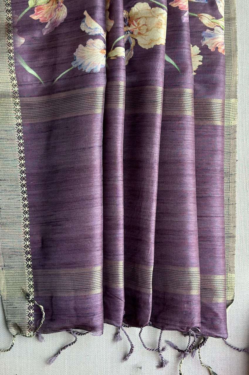 YNF TUSSAR SILK RIN163 RAE19 SILK SAREES WHOLESALE TUSSAR SILK HANDLOOM PRINTED SILK SAREES MANUFACTURER