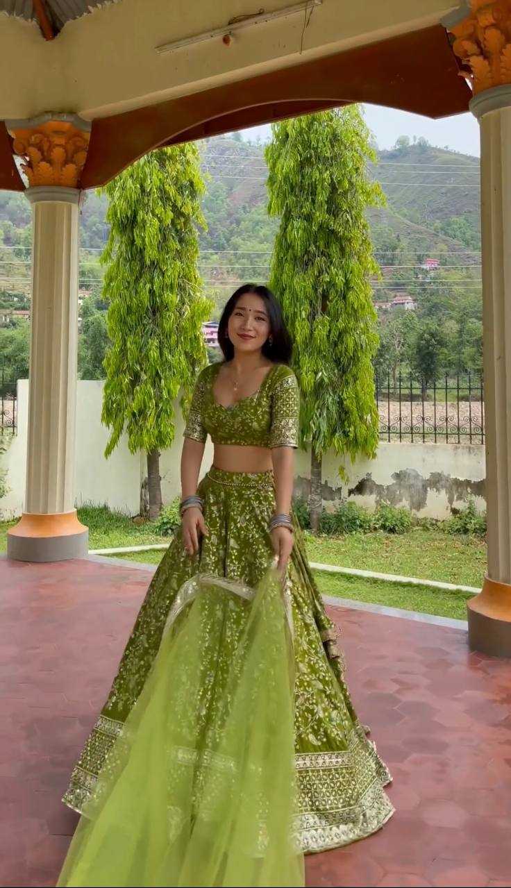 YNF FAUX GEORGETTE KESH125 3071 LEHENGAS WHOLESALE TRADITIONAL EMBROIDERED LEHENGAS MANUFACTURER