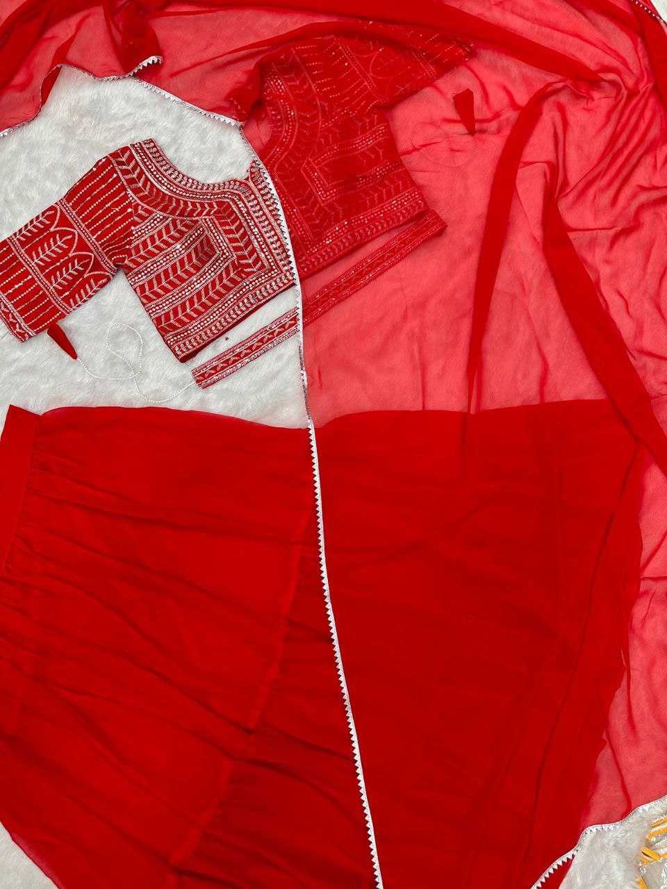 YNF GEORGETTE KESH176 126 LEHENGAS WHOLESALE FANCY EMBROIDERED GEORGETTE LEHENGA WITH BELT LEHENGAS MANUFACTURER