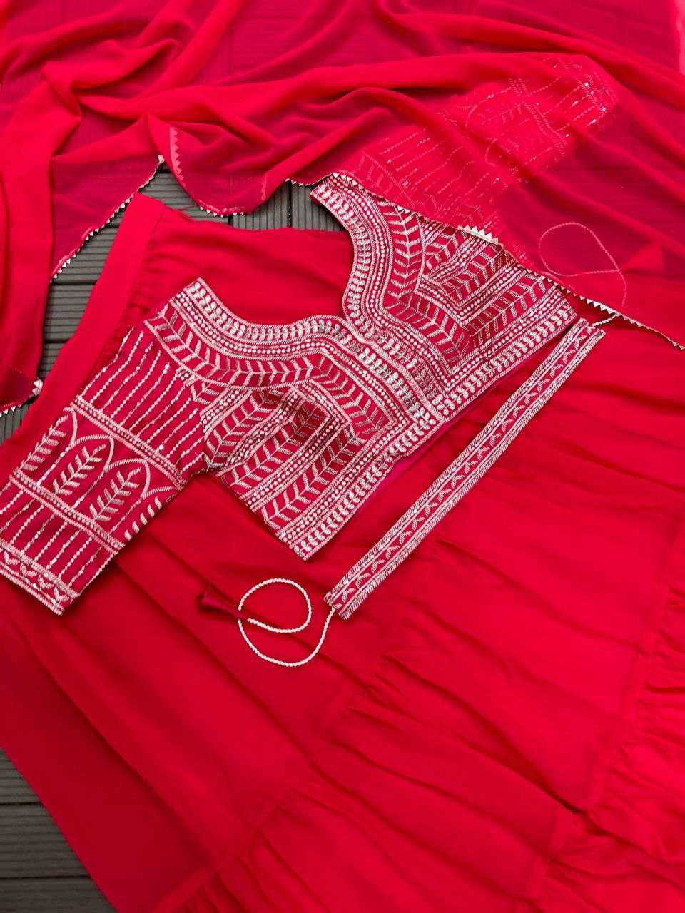 YNF GEORGETTE KESH176 126 LEHENGAS WHOLESALE FANCY EMBROIDERED GEORGETTE LEHENGA WITH BELT LEHENGAS MANUFACTURER