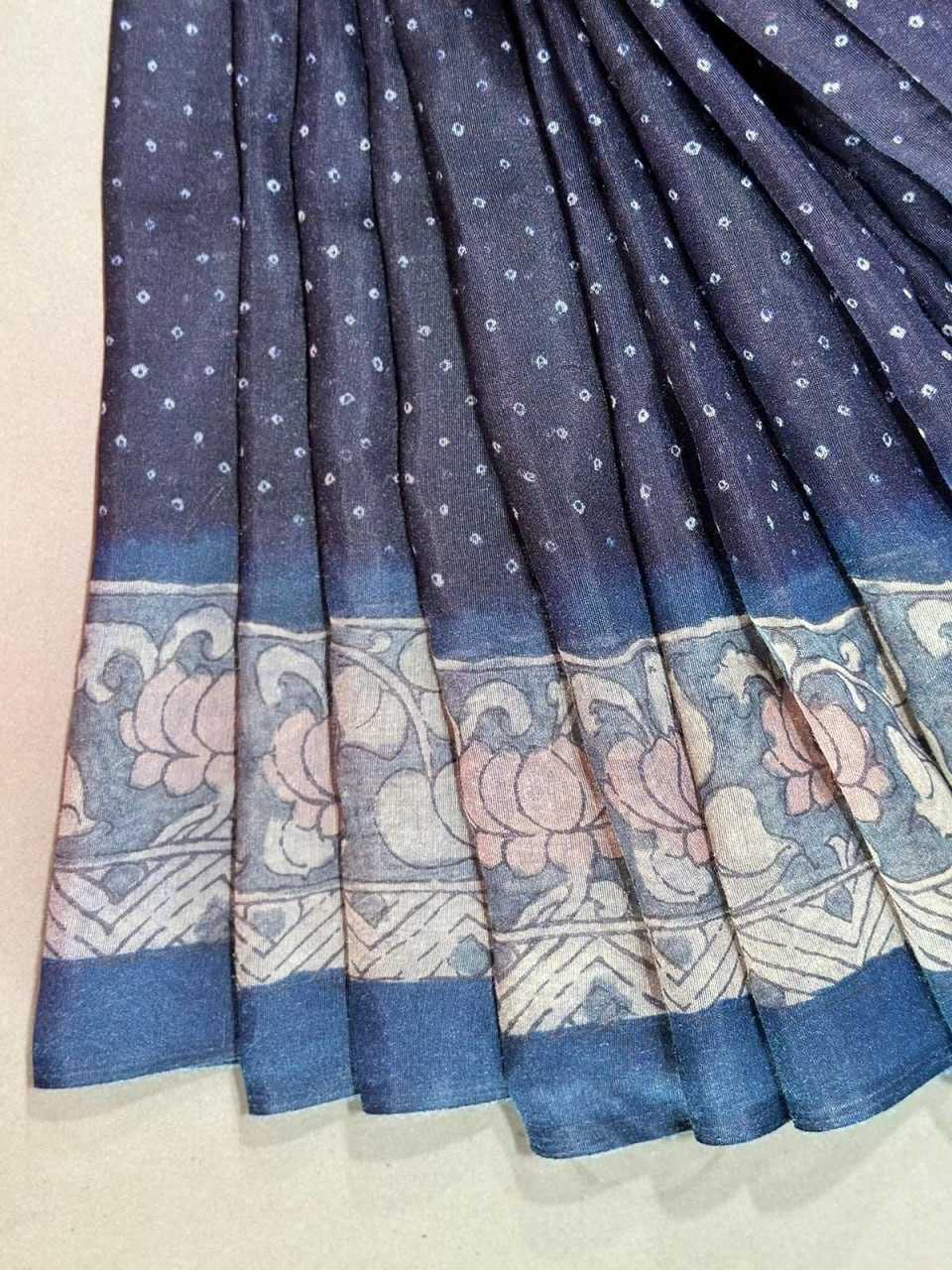 YNF LINEN RIN163 RAE39 SAREES WHOLESALE PRINTED KALAMKARI BANDHANI BANDHEJ SAREES MANUFACTURER