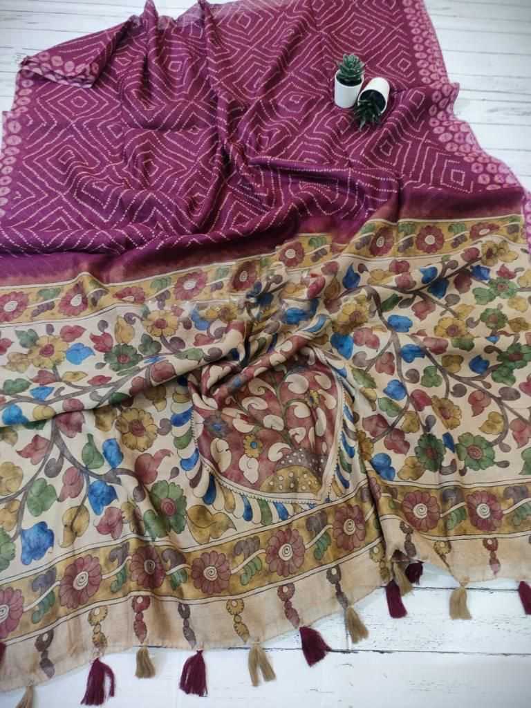 YNF LINEN RIN163 RAE41 SAREES WHOLESALE PRINTED LADIES KALAMKARI SAREES MANUFACTURER