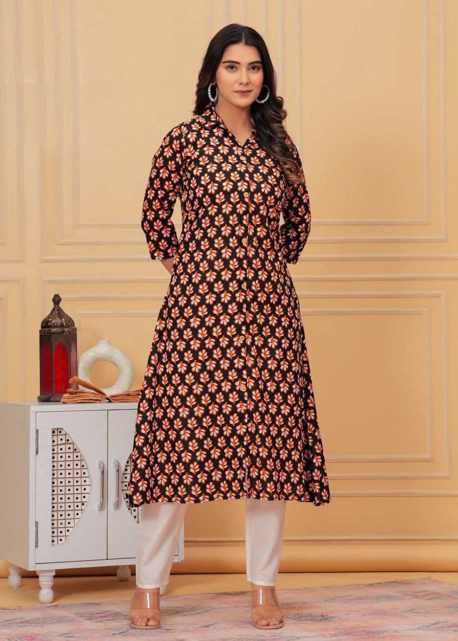 YNF PURE COTTON RIN131 015 KURTIS WHOLESALE LONG PRINTED COTTON KURTIS WITH BOTTOM FANCY KURTIS MANUFACTURER