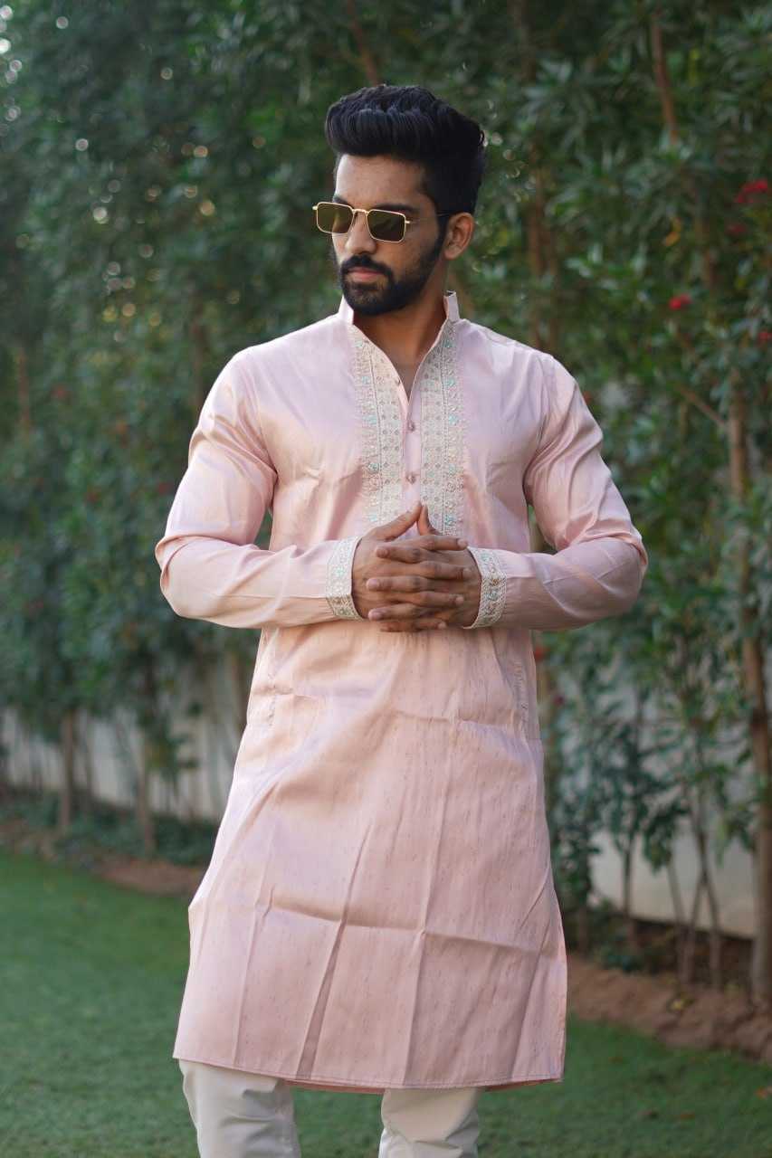 YNF SILK RBV PRESENT MENS WEAR WHOLESALE MENS KURTA PYJAMA SILK KURTA MANUFACTURER 