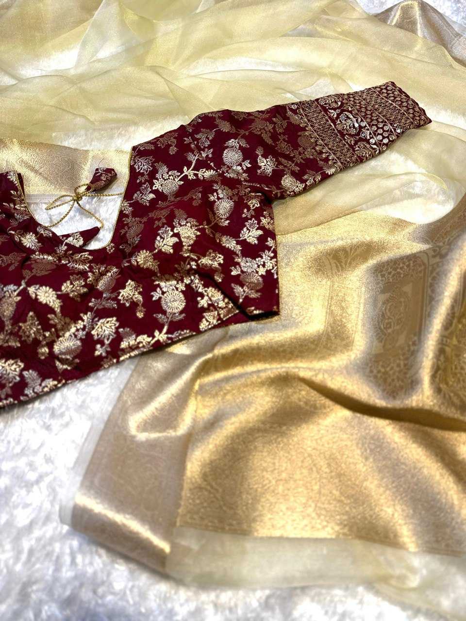 YNF TISSUE KESH162 VRT15 SILK SAREES WHOLESALE TISSUE SILK PLAIN ZARI BORDER ZARI SAREE WITH BLOUSE GOLDEN SAREES MANUFACTURER