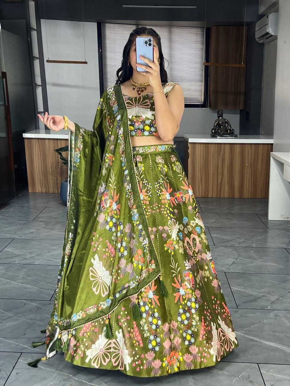 YNF ART SILK RIN119 6134 LEHENGAS WHOLESALE DESIGENR SILK PRINTED GOTA PATTI LEHENGAS MANUFACTURER- Kapda Export