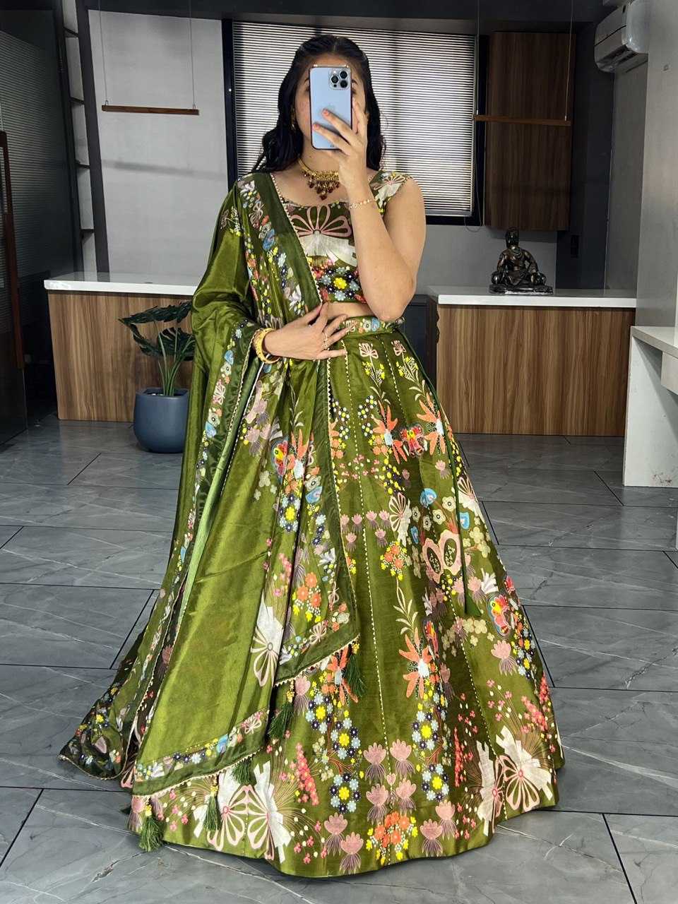 YNF ART SILK RIN119 6134 LEHENGAS WHOLESALE DESIGENR SILK PRINTED GOTA PATTI LEHENGAS MANUFACTURER- Kapda Export