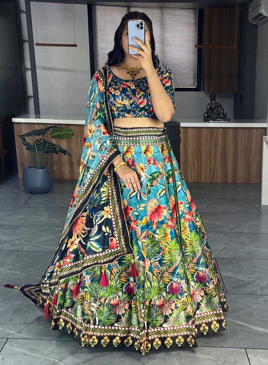 YNF ART SILK RIN119 6134 LEHENGAS WHOLESALE DESIGENR SILK PRINTED GOTA PATTI LEHENGAS MANUFACTURER- Kapda Export