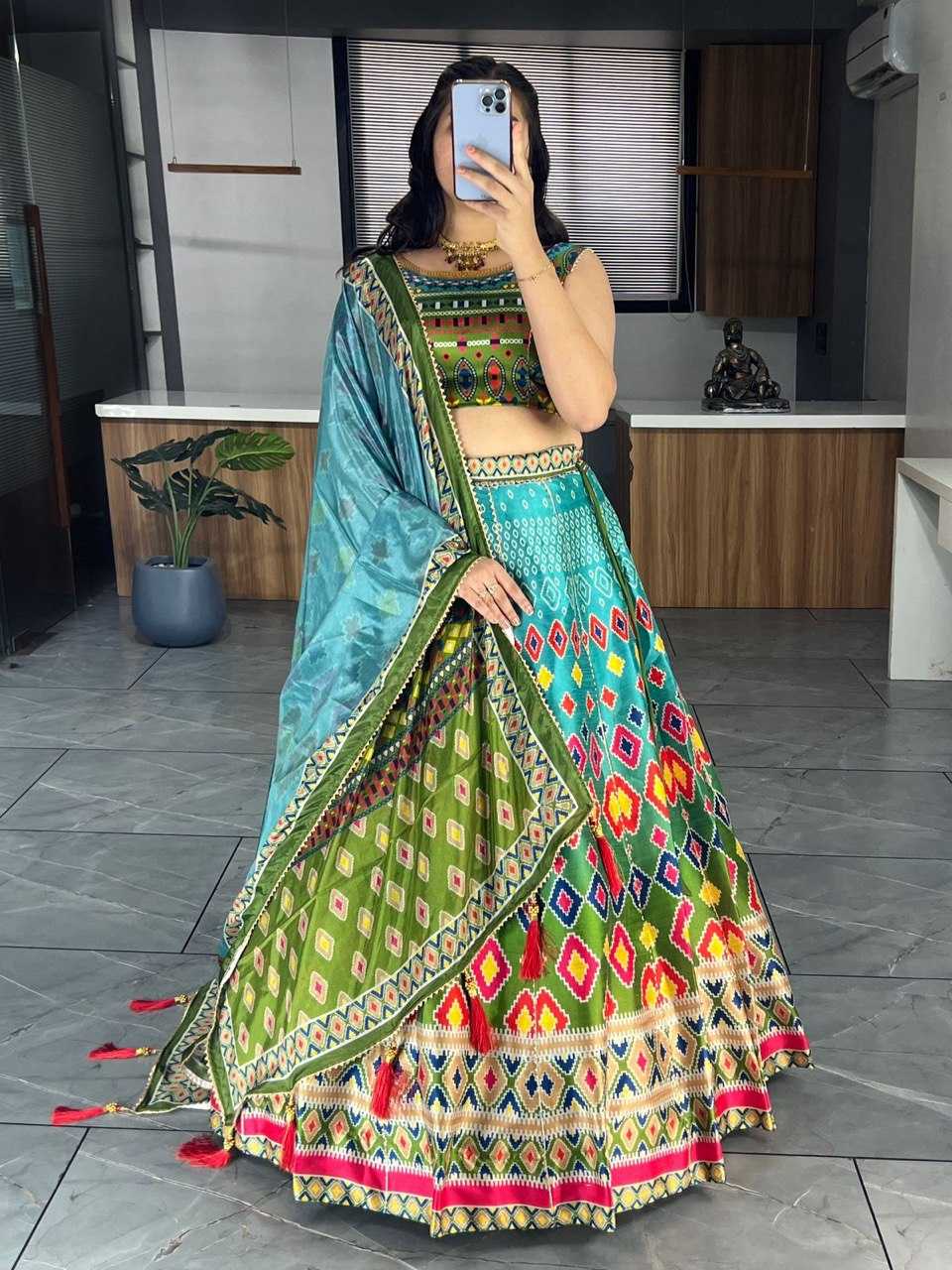 YNF ART SILK RIN119 6134 LEHENGAS WHOLESALE DESIGENR SILK PRINTED GOTA PATTI LEHENGAS MANUFACTURER- Kapda Export