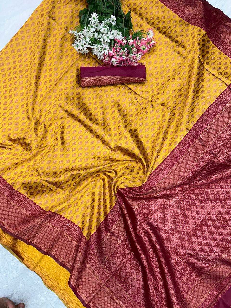 YNF BANARASI SOFT SILK RIN179 668 SILK SAREES WHOLESALE BANARASI SILK KERALA KASAVU ZARI BORDER SILK SAREES MANUFACTURER- Kapda Export