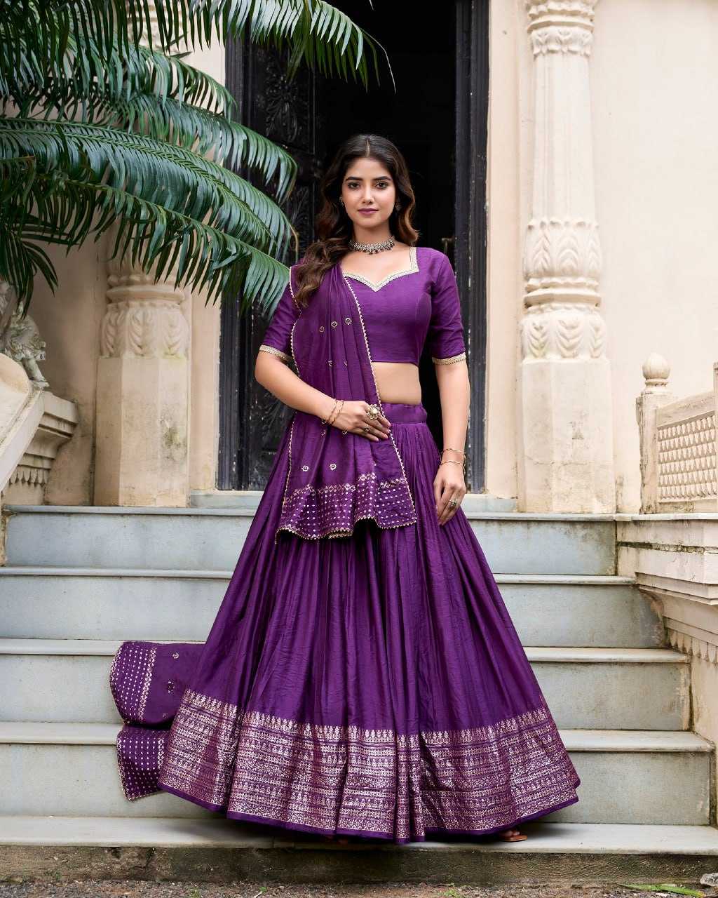 YNF CHANDERI SILK KESH134 PRIYADARSHI LEHENGAS WHOLESALE ZARI WORK WEDDING REDLEHENGAS MANUFACTURER- Kapda Export