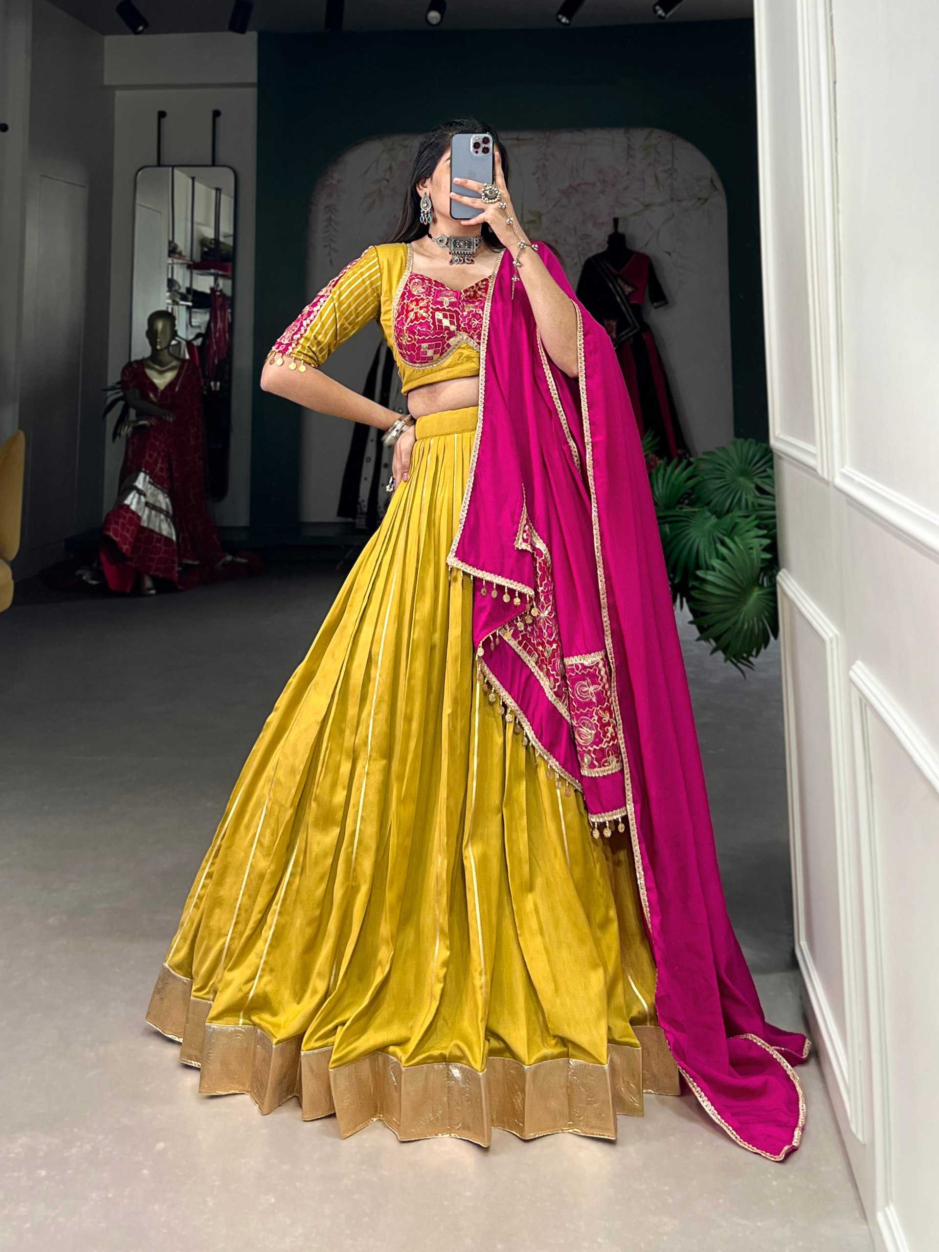 YNF CHANDERI SOFT KESH134 1735 LEHENGAS WHOLESALE CHANIYA CHOLI LEHENGA WITH BLOUSE ZARI WORK LEHENGAS GOTA PATTI LEHENGA WITH DUPATTA  MANUFACTURER