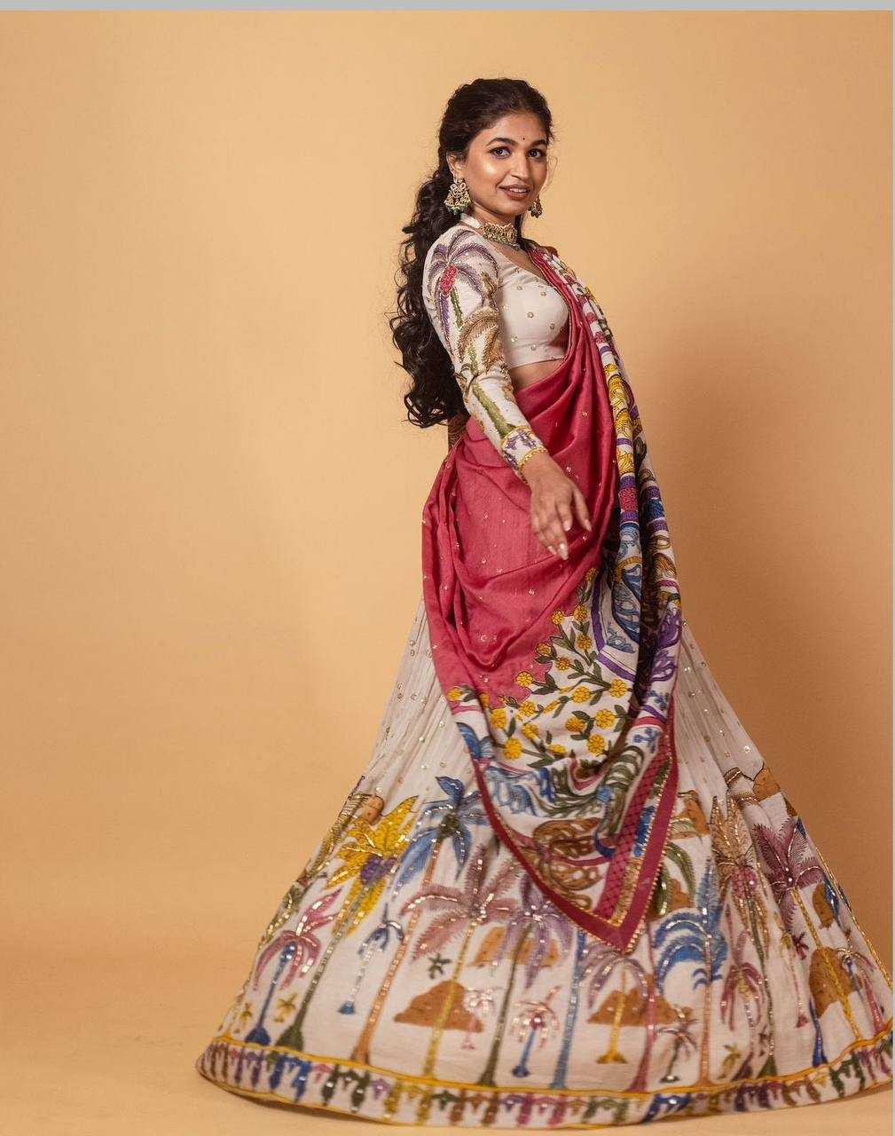 YNF CHENT CREP KESH119 456 LEHENGAS WHOLESALE KALAMKARI PRINTED LEHENGA WITH BLOUSE LEHENGA WITH DUPATTA MANUFACTURER