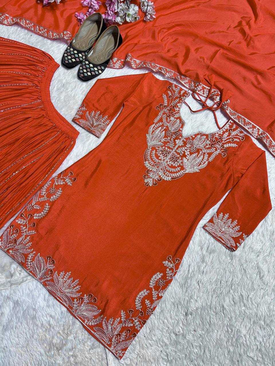 YNF CHINON SILK KESH144 5023 SUITS & DRESSES WHOLESALE SILK EMBROIDERY PALAZZO SUITS MANUFACTURE- Kapda Export