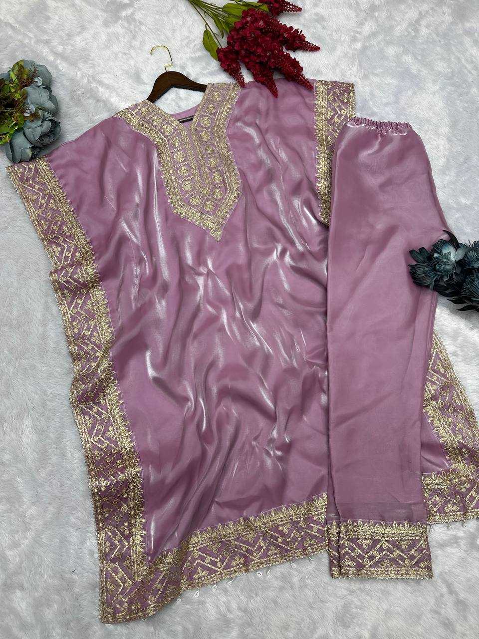 YNF CHINON SILK KESH228 565 KURTIS WHOLESALE EMBROIDERED KAFTAN SILK KURTIS MANUFACTURER- Kapda Export