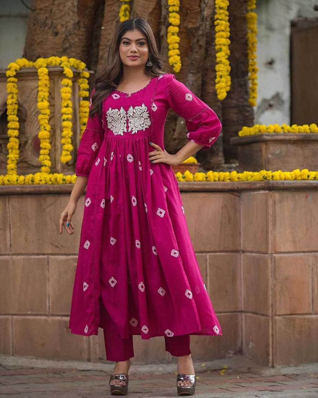 YNF COTTON KESH209 BHC11 KURTIS WHOLESALE EMBROIDERED COTTON PRINED KURTIS MANUFACTURER