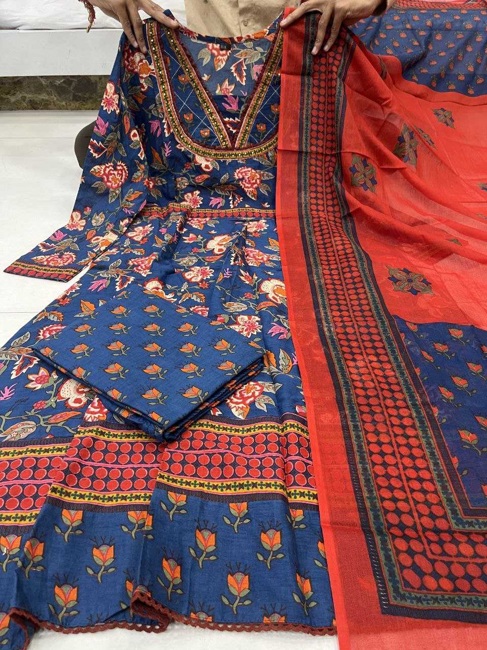 YNF COTTON KESH209 KHATLI SUITS & DRESSES WHOLESALE COTTON EMBROIDERY ANARKALI PRINTED SUITS MANUFACTURE- Kapda Export