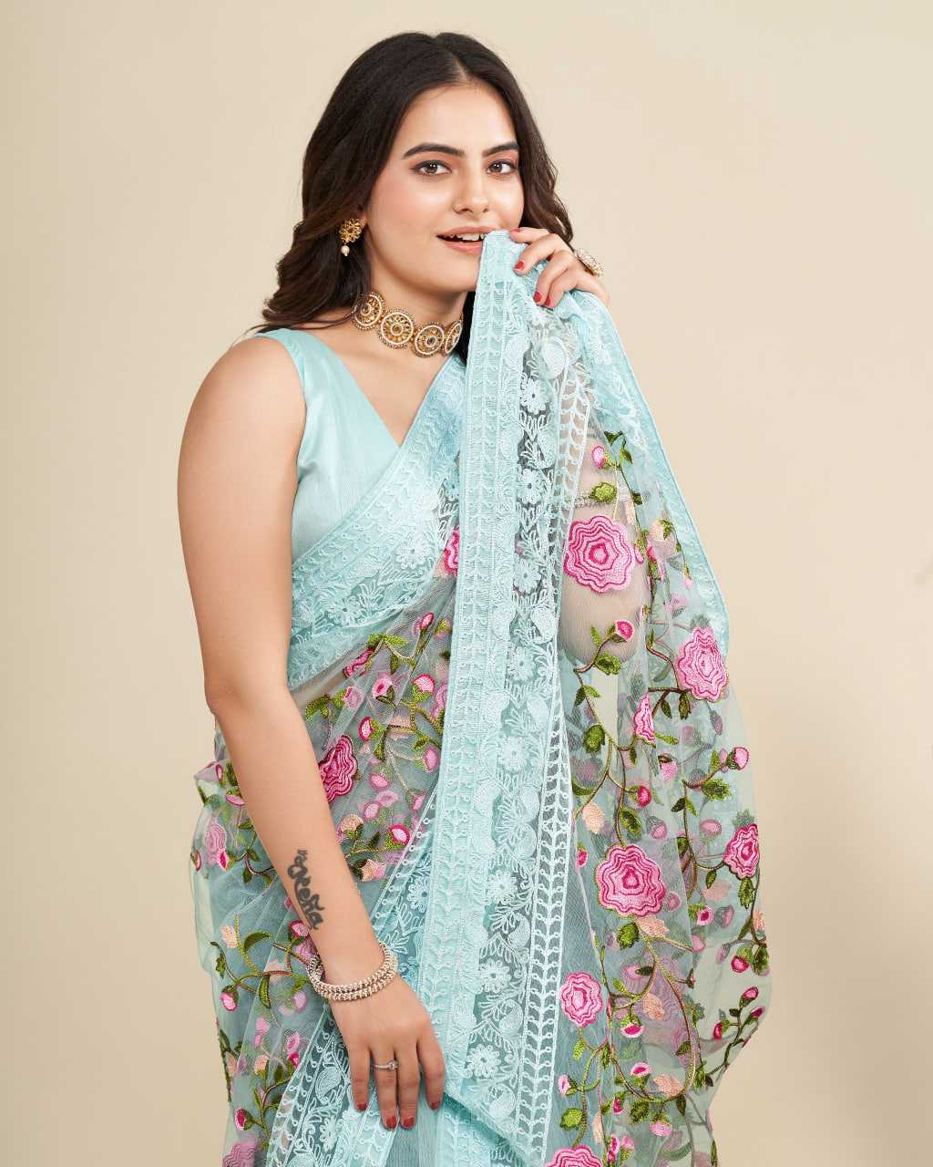 YNF NET  RIN188 Vaamika8 SAREES WHOLESALE FANCY EMBRODERY NET SAREES MANUFACTURER