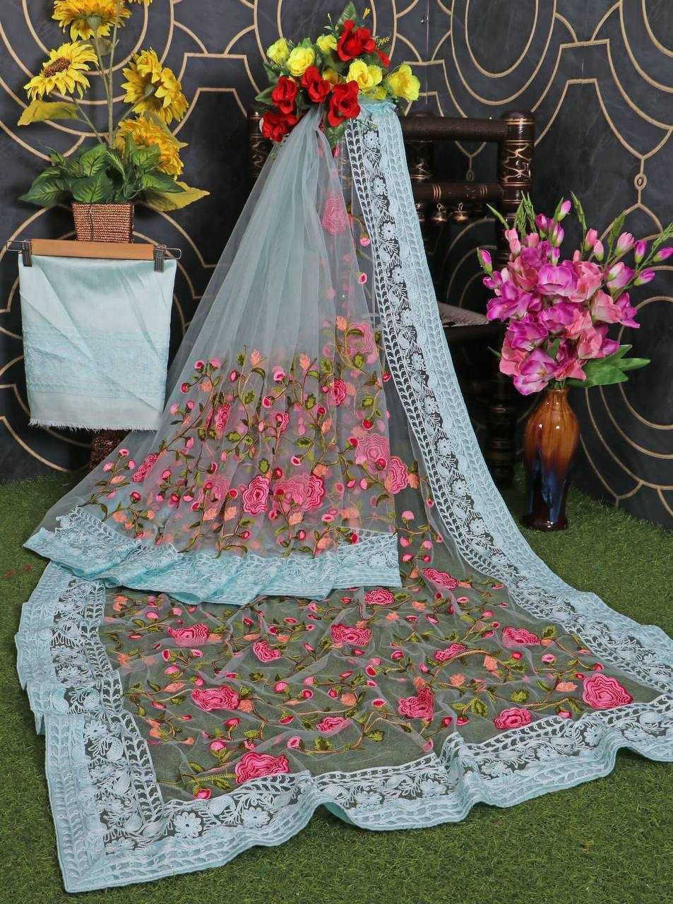 YNF NET  RIN188 Vaamika8 SAREES WHOLESALE FANCY EMBRODERY NET SAREES MANUFACTURER