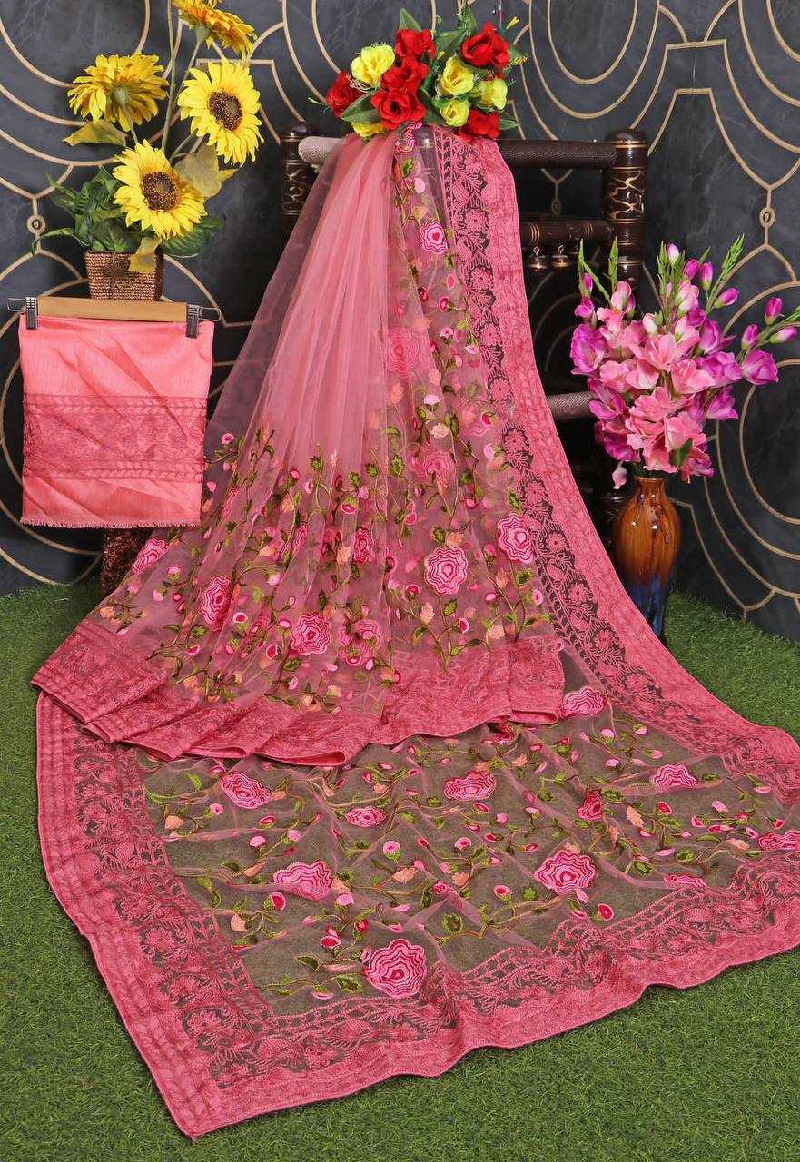 YNF NET  RIN188 Vaamika8 SAREES WHOLESALE FANCY EMBRODERY NET SAREES MANUFACTURER