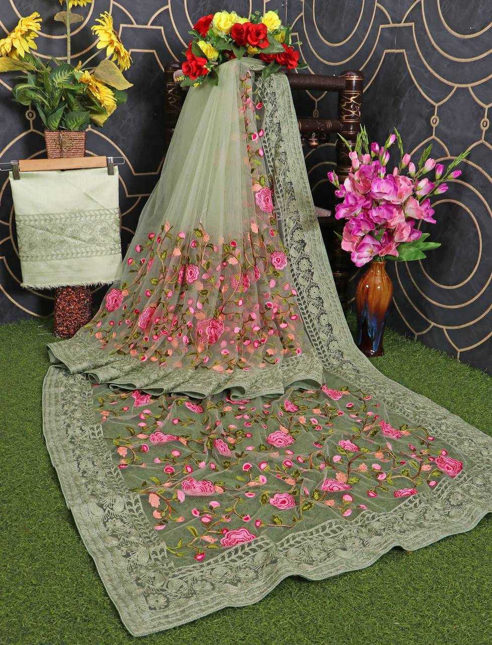 YNF NET  RIN188 Vaamika8 SAREES WHOLESALE FANCY EMBRODERY NET SAREES MANUFACTURER