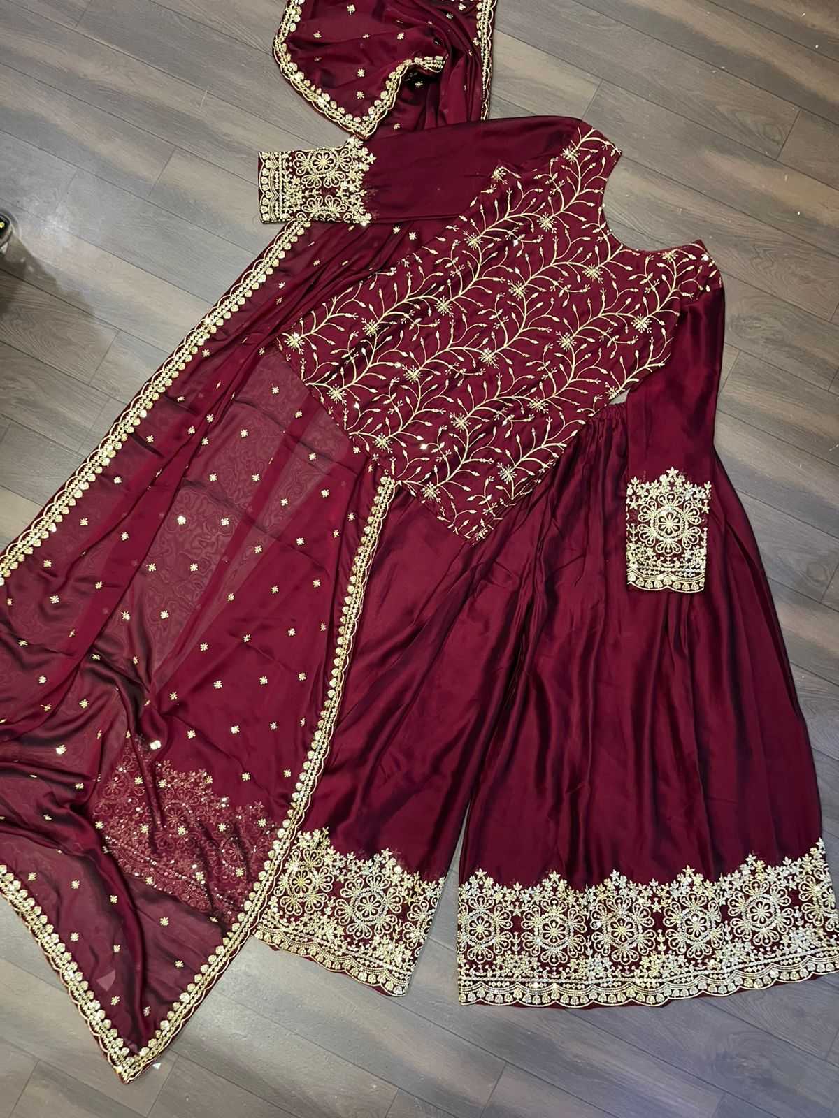 YNF RANGOLI SILK KESH215 1132 SUITS & DRESSES WHOLESALE EMBROIDERY LADIES SILK PALAZZO SUITS MANUFACTURE- Kapda Export