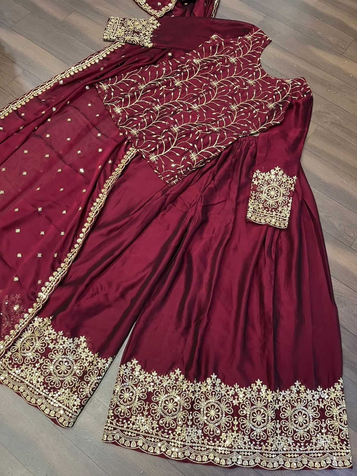 YNF RANGOLI SILK KESH215 1132 SUITS & DRESSES WHOLESALE EMBROIDERY LADIES SILK PALAZZO SUITS MANUFACTURE- Kapda Export