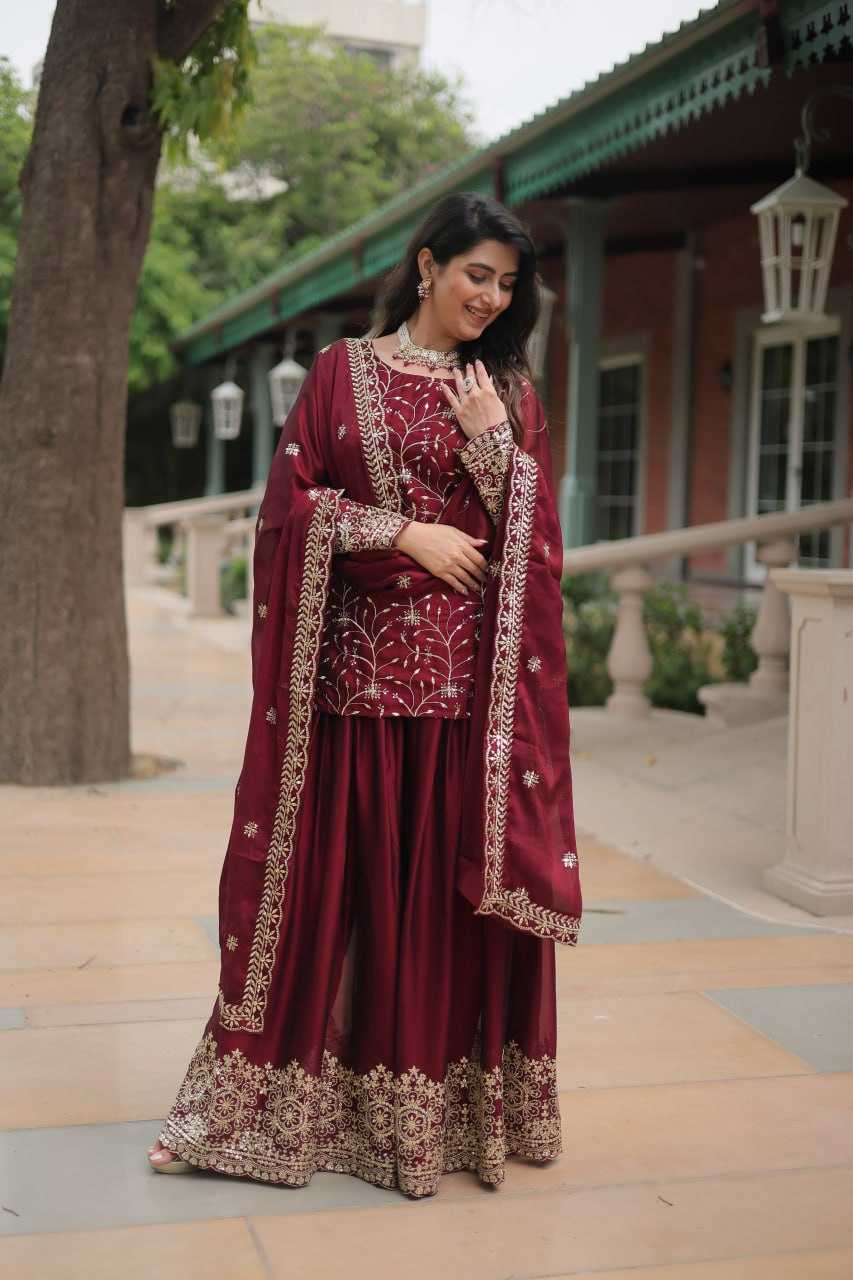 YNF RANGOLI SILK KESH215 1132 SUITS & DRESSES WHOLESALE EMBROIDERY LADIES SILK PALAZZO SUITS MANUFACTURE- Kapda Export