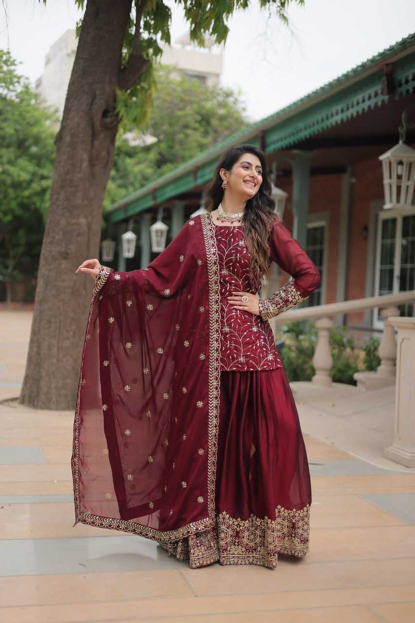 YNF RANGOLI SILK KESH215 1132 SUITS & DRESSES WHOLESALE EMBROIDERY LADIES SILK PALAZZO SUITS MANUFACTURE- Kapda Export