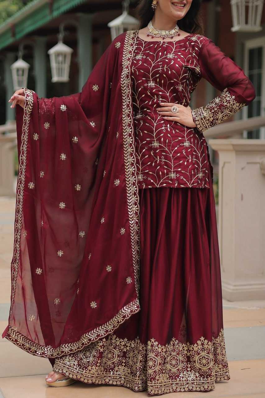 YNF RANGOLI SILK KESH215 1132 SUITS & DRESSES WHOLESALE EMBROIDERY LADIES SILK PALAZZO SUITS MANUFACTURE- Kapda Export