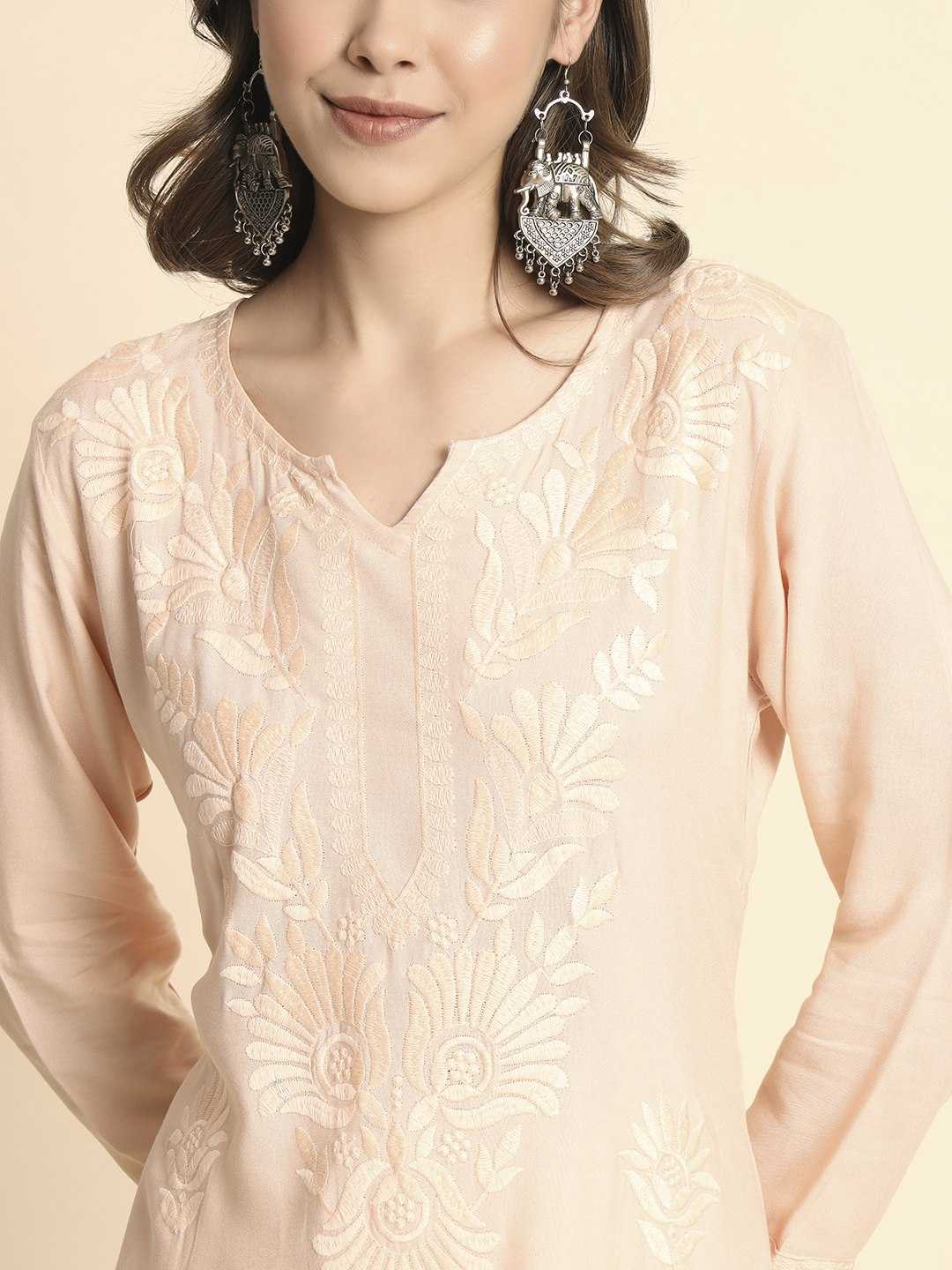 YNF RAYON RIN188 Adipurush KURTIS WHOLESALE LONG RAYON CHIKANKARI KURTIS MANUFACTURER- Kapda Export