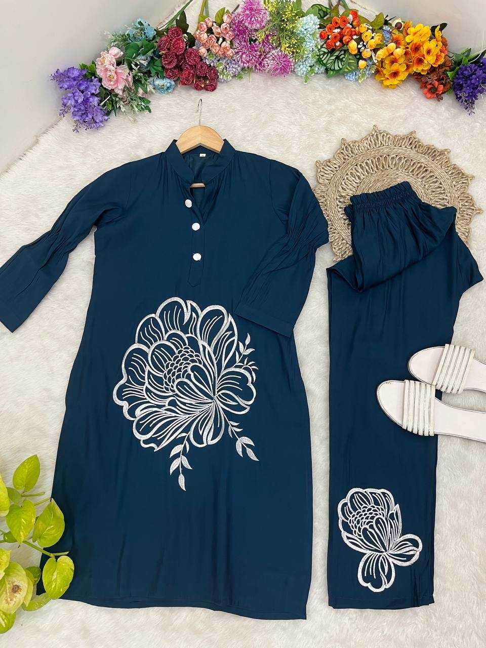 YNF ROMAN SILK KESH240 402 KURTIS WHOLESALE EMBROIDERY SILK KURTI WITH PANT KURTIS MANUFACTURER