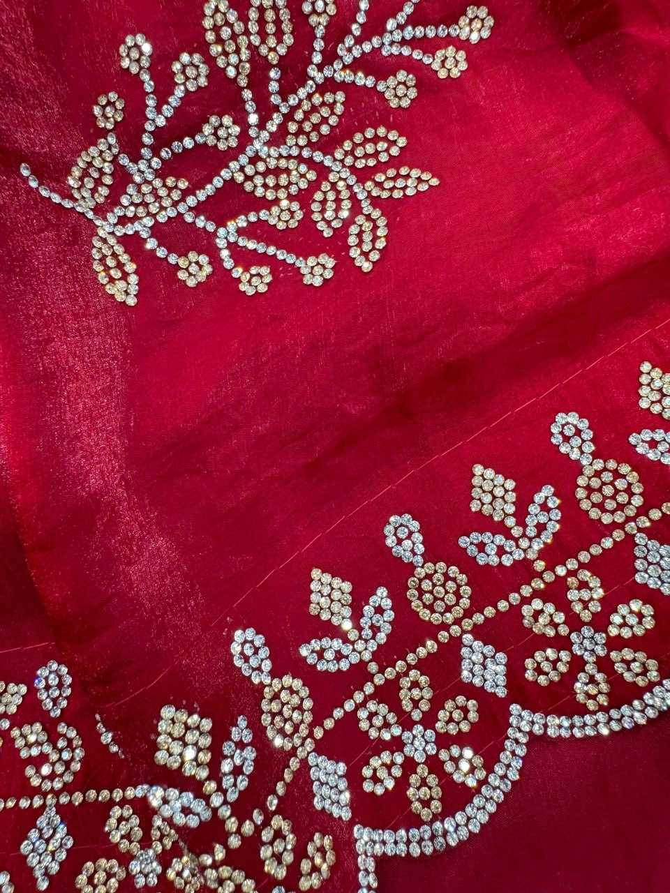 YNF SATIN KESH114 ANTRA-2 SAREES WHOLESALE CURTWORK RED SATIN SAREES MANUFACTURER- Kapda Export