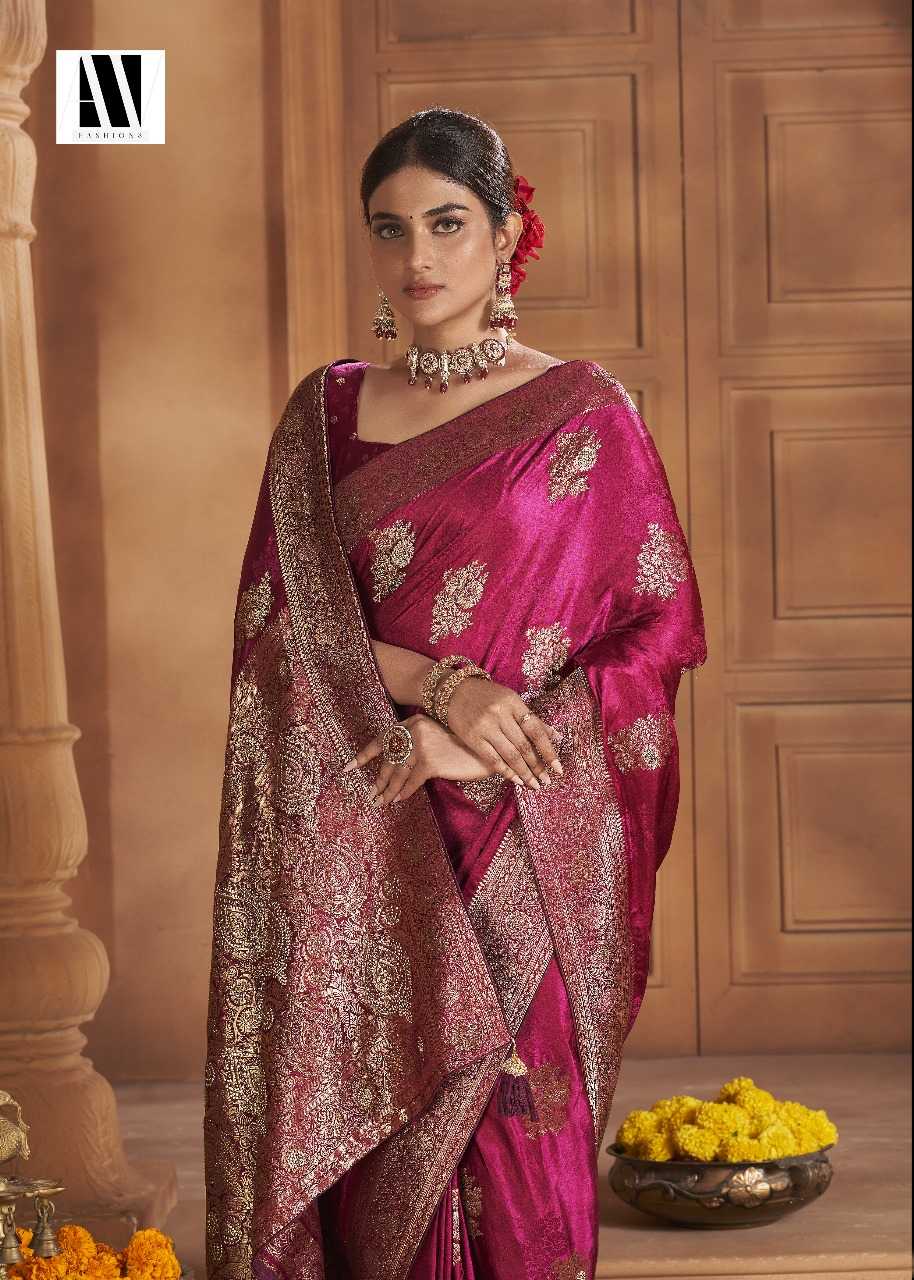 YNF SATIN SILK KESH235 BANARASI FUSION VOL 2 CLOTHING BRANDS WHOLESALE AV FASHION SAREES MANUFACTURER - Kapda Export