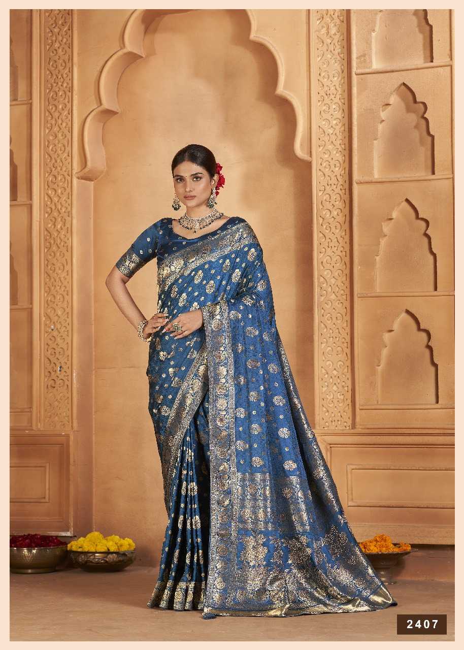 YNF SATIN SILK KESH235 BANARASI FUSION VOL 2 CLOTHING BRANDS WHOLESALE AV FASHION SAREES MANUFACTURER - Kapda Export