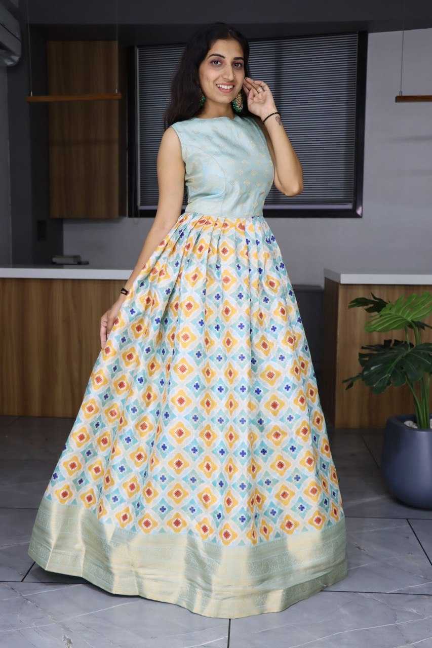 YNF SOFT SILK RIN119 6153 GOWNS WHOLESALE EMBROIDERY PRINTED LONG WEDDING SILK GOWNS MANUFACTURER- Kapda Export