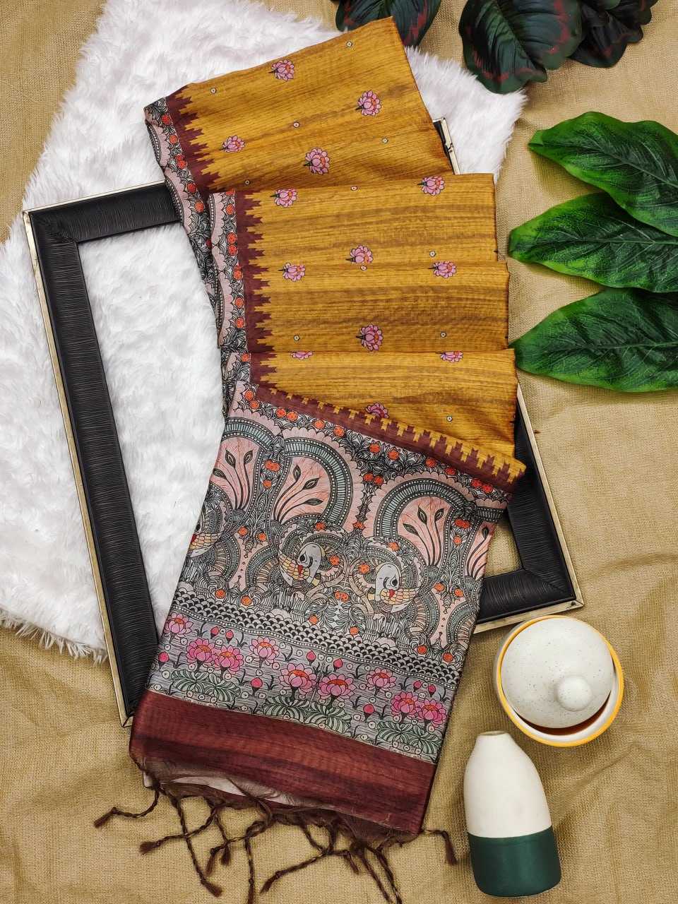 YNF TUSSAR SILK KESH165 RBN16 SILK SAREES  WHOLESALE SOFT SILK TUSSAR SILK PRINTED SILK KALAMKARI SILK SAREES MANUFACTURER