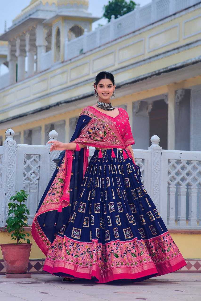 YNF TUSSAR SILK KESH187 Mor LEHENGAS WHOLESALE SILK TRADITIONAL PRINTED BANARASI LEHENGA WITH DUPTTA WEDDING LEHENGAS MANUFACTURER- Kapda Export